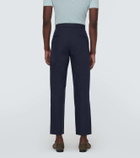 King & Tuckfield Pleated cotton and linen pants