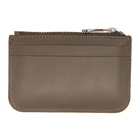 AMI Alexandre Mattiussi Grey Leather Card Holder