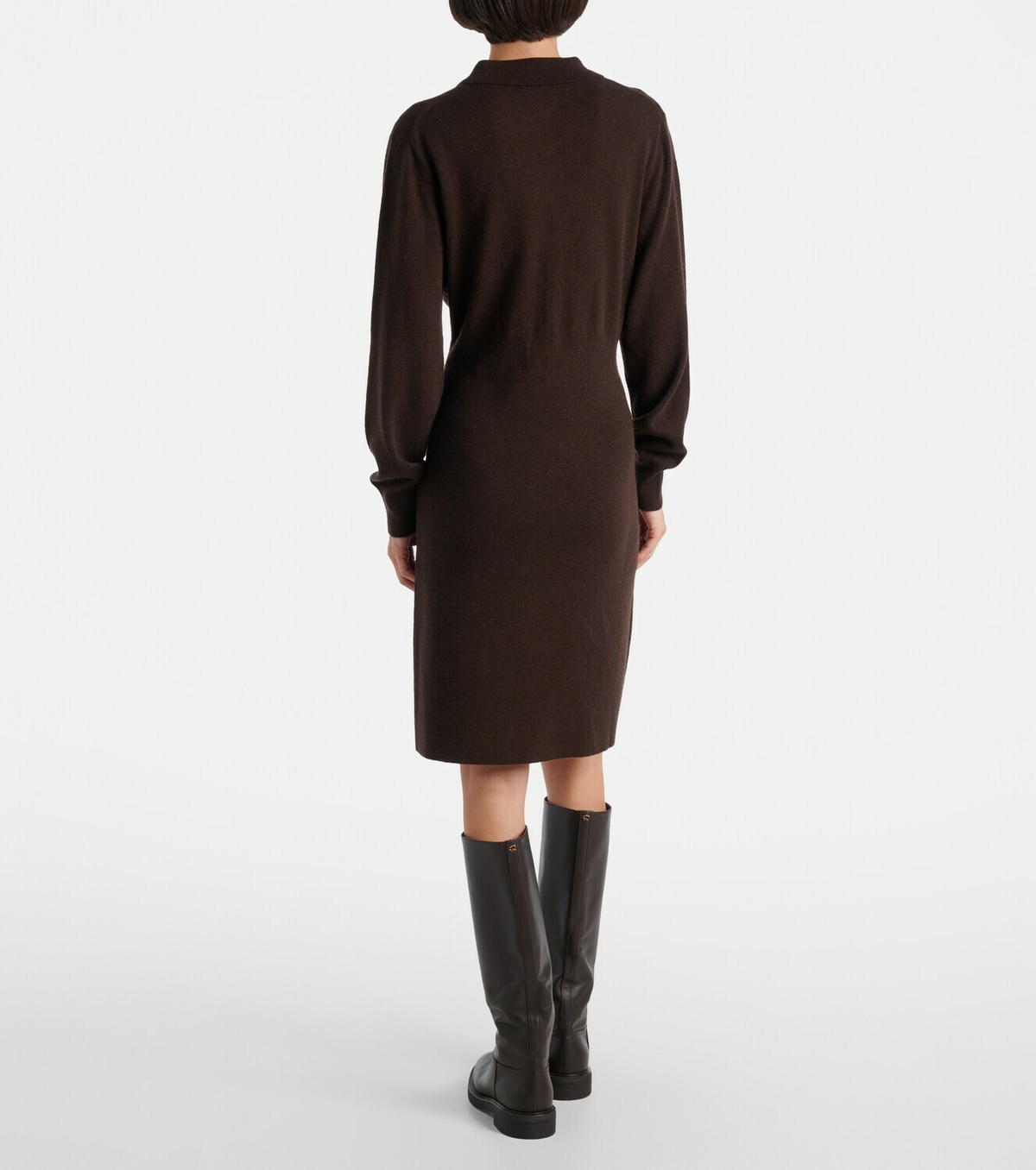 Jardin des Orangers Knitted wool and cashmere polo dress