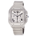 Cartier Santos Chronograph Automatic Silver Dial Mens Watch WSSA0083