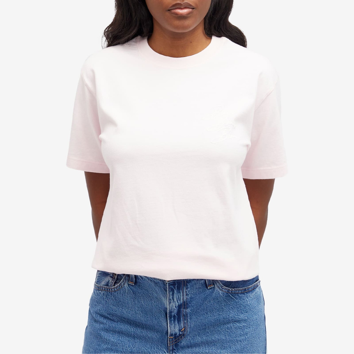 Bisous Skateboards Women's Cigarette T-Shirt in Light Pink