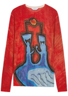 Gabriela Hearst Isaro Printed Cashmere T-shirt Red