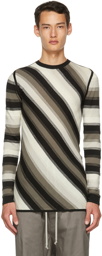 Rick Owens Black & White Stripe Knit Sweater
