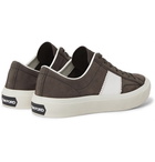 TOM FORD - Cambridge Leather-Trimmed Nubuck Sneakers - Brown