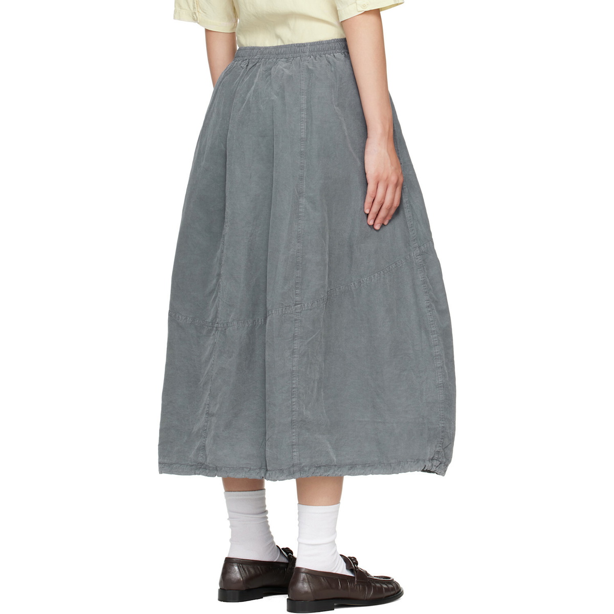 YMC Gray Parachute Midi Skirt