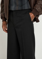 Calvin Klein Straight-leg Wool Trousers Black