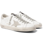 Golden Goose - Superstar Distressed Patent-Leather and Suede Sneakers - White