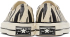 Converse Black & Off-White Chuck 70 Glow-In-The-Dark Zebra Low Top Sneakers