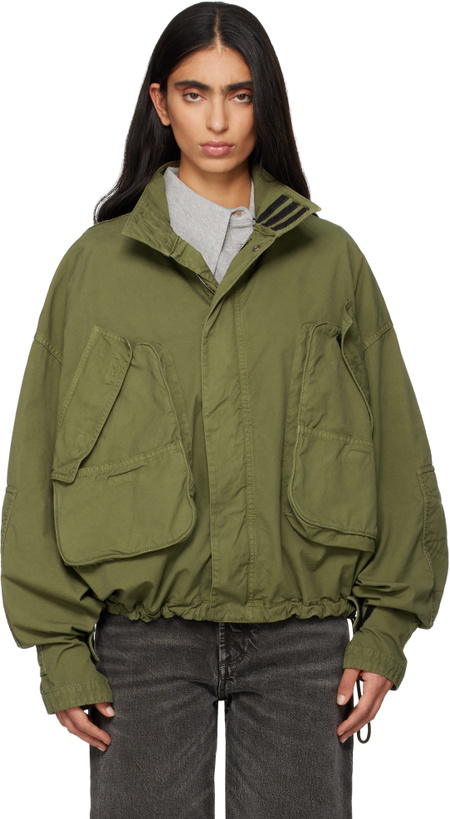 Photo: The Attico Green Overdyed Bomber Jacket