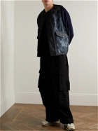 Norbit by Hiroshi Nozawa - Boa CORDURA®-Panelled Printed Fleece Gilet - Blue