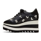 Stella McCartney Black and Silver Embroidered Elyse Sneakers