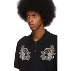 Alexander McQueen Black Embroidered Skulls Polo