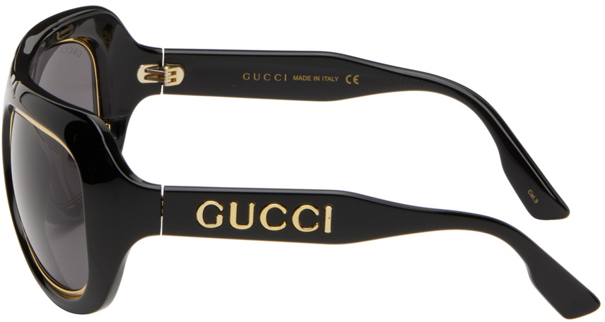 GUCCI GG1300S 001 Butterfly Acetate Black Havana Grey 55 mm Women's  Sunglasses | eBay