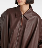 Loewe Gathered leather jacket