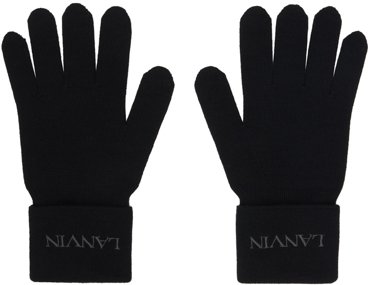 Photo: Lanvin Black Embroidered Gloves