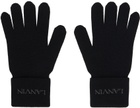 Lanvin Black Embroidered Gloves