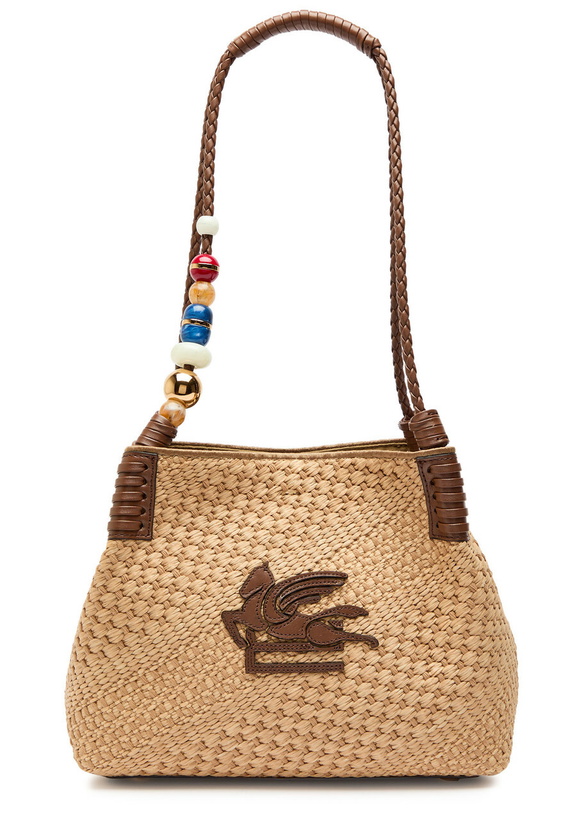 Photo: Etro Shopping Libra Raffia Shoulder bag - Natural - One Size