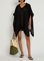 Lisa Marie Fernandez Linen-blend Beach Poncho Black