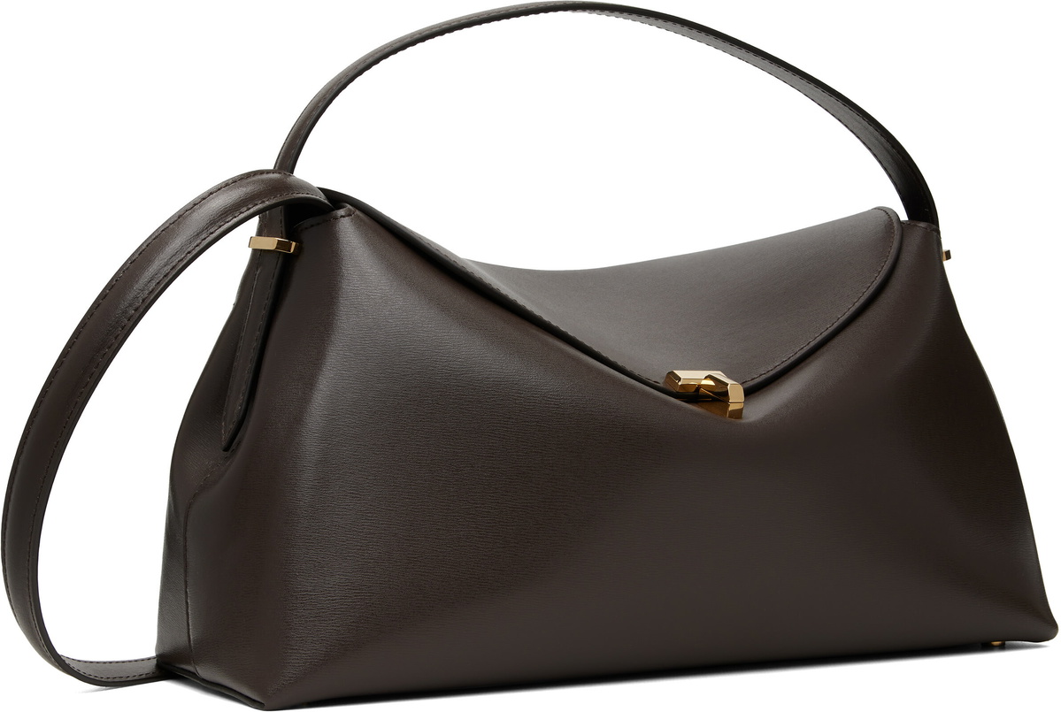 TOTEME Brown T-Lock Leather Top Handle Bag