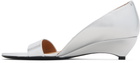 Jil Sander Silver Low-Heel Heeled Sandals