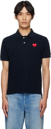 COMME des GARÇONS PLAY Navy Heart Patch Polo