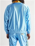 Gucci - Slim-Fit Logo-Appliquéd Webbing-Trimmed Satin-Jersey Track Jacket - Blue