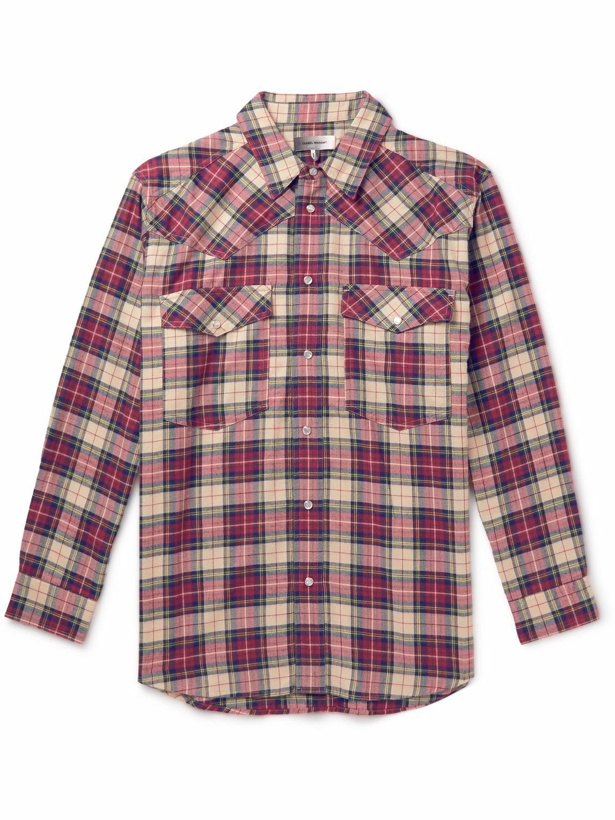 Photo: Isabel Marant - Manem Checked Organic Cotton-Flannel Shirt - Burgundy