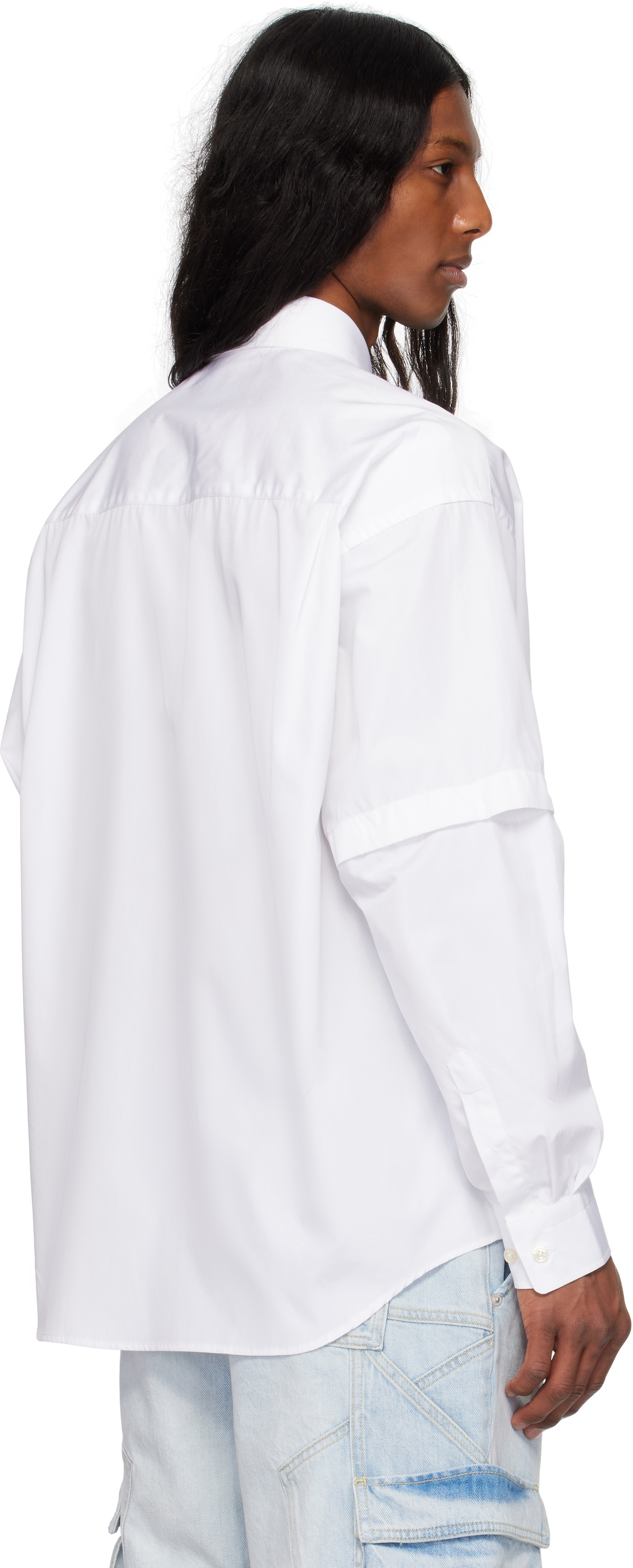 le PÈRE White Detached Sleeve Button Down Shirt