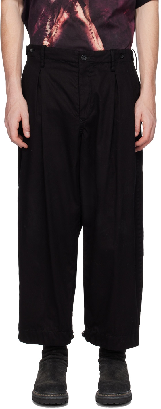 Photo: Y's For Men Black Pleated Trousers