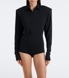 Mugler Wool-blend polo sweater