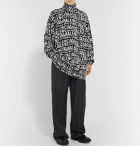 Balenciaga - Oversized Logo-Intarsia Wool-Blend Rollneck Sweater - Black