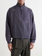 Kardo - Stanley Embroidered Pinstriped Cotton Bomber Jacket - Blue