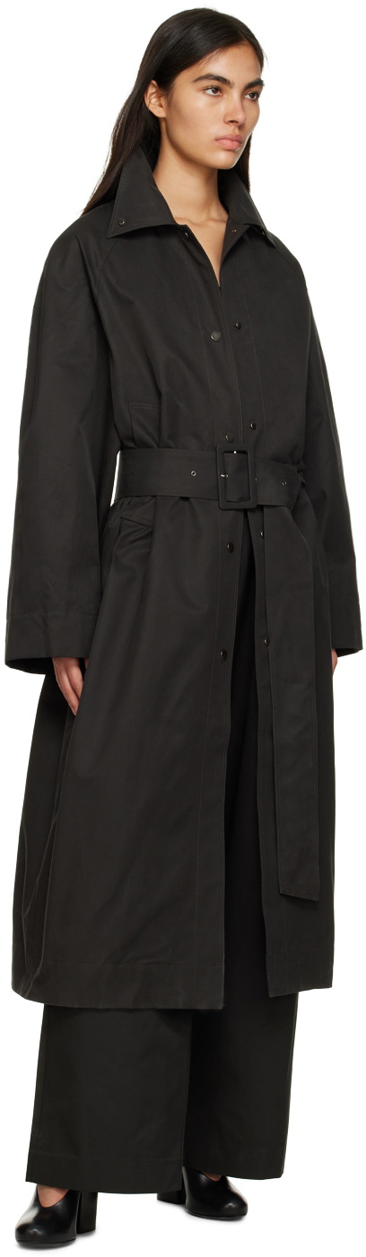 Birrot Black Mool Trench Coat