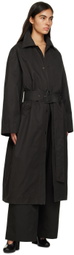 Birrot Black Mool Trench Coat