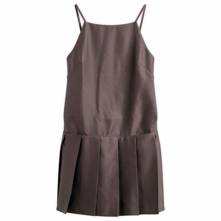 Photo: Acne Studios Women's Dary Technical Duchesse Dress in Dark Chocolate Brown