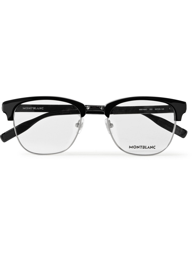 Photo: MONTBLANC - D-Frame Acetate and Silver-Tone Optical Glasses - Black