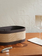 Brunello Cucinelli - Raffia and Leather Organizer Basket