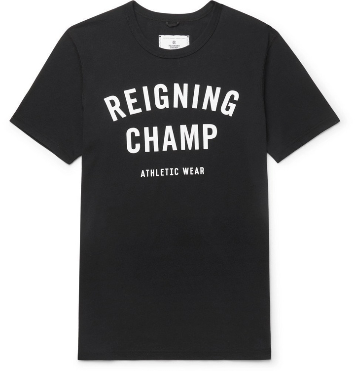 Photo: Reigning Champ - Logo-Print Cotton-Jersey T-Shirt - Black