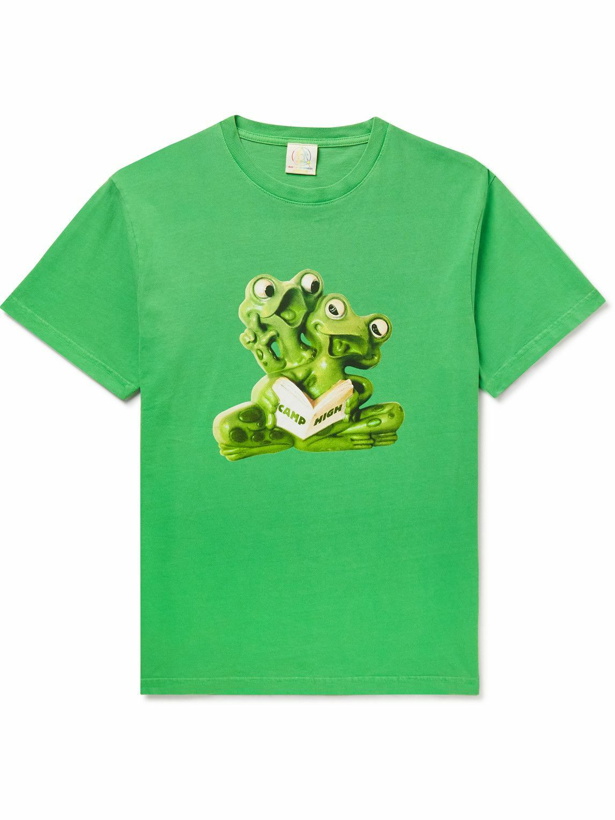 Photo: Camp High - Printed Cotton-Jersey T-Shirt - Green