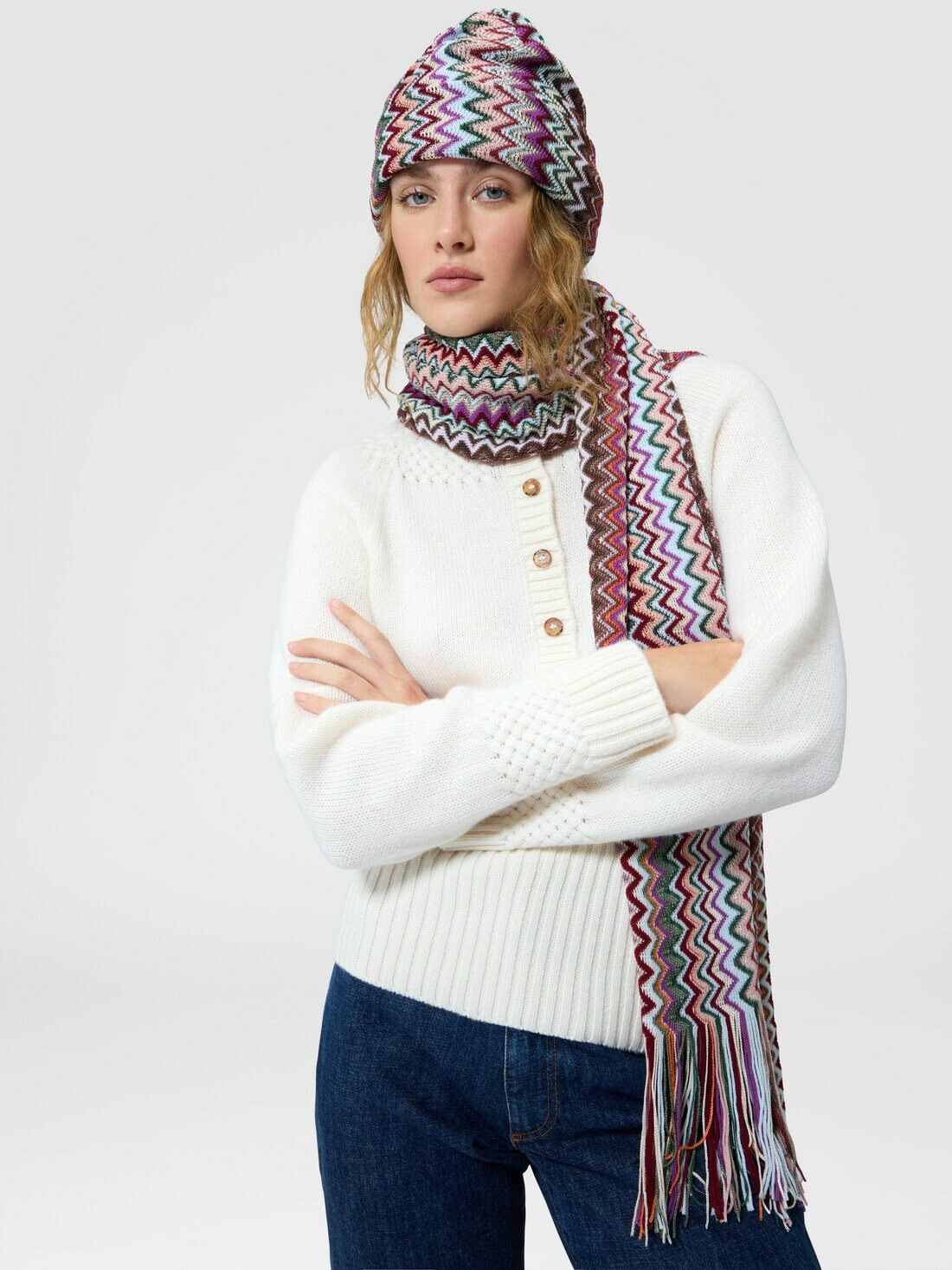 Missoni - Viscose and wool scarf, Women, Multicoloured