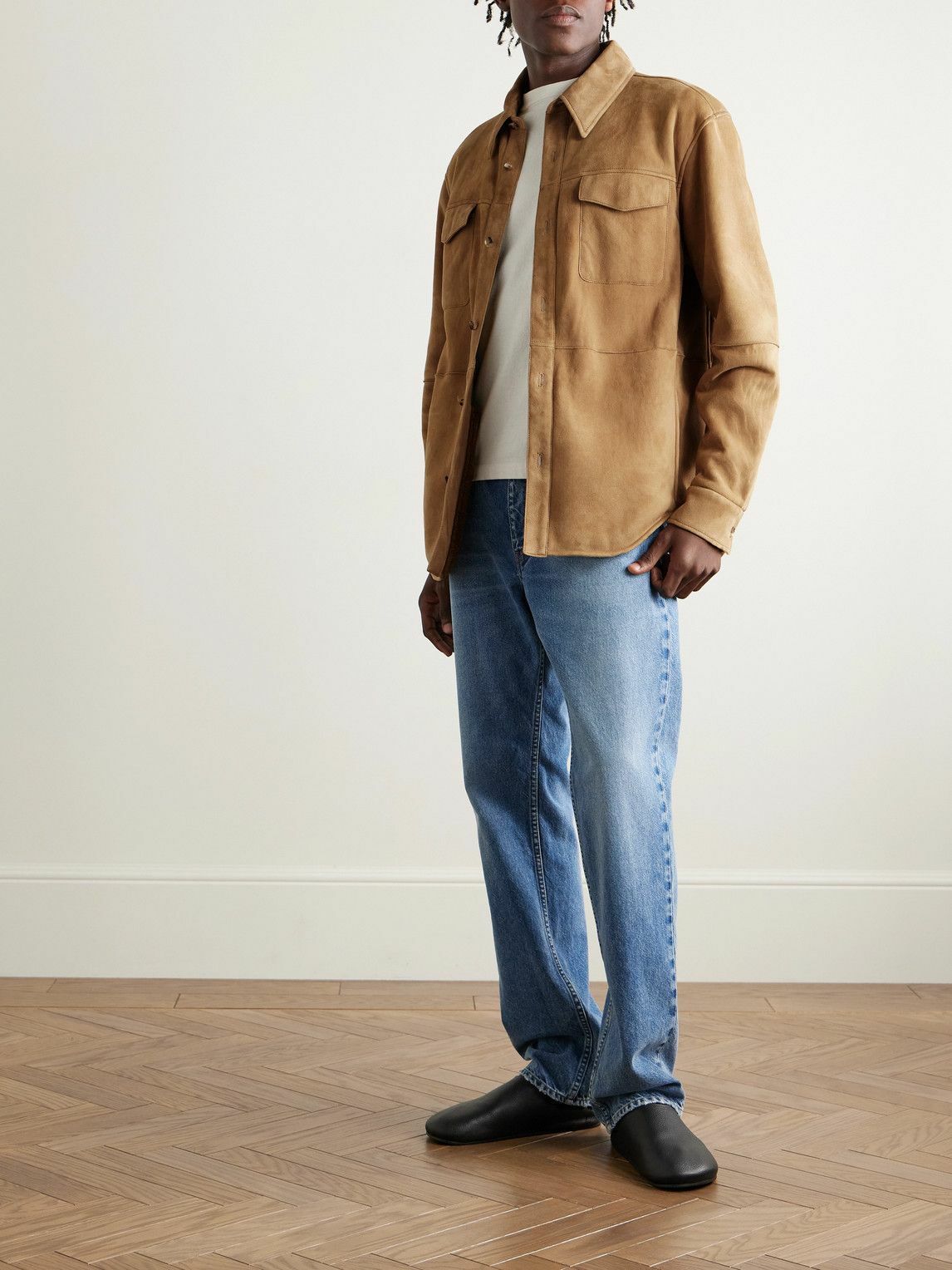 The Row - Bento Panelled Shearling Shirt Jacket - Neutrals