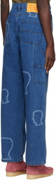 Brain Dead Navy Double Knee Jeans