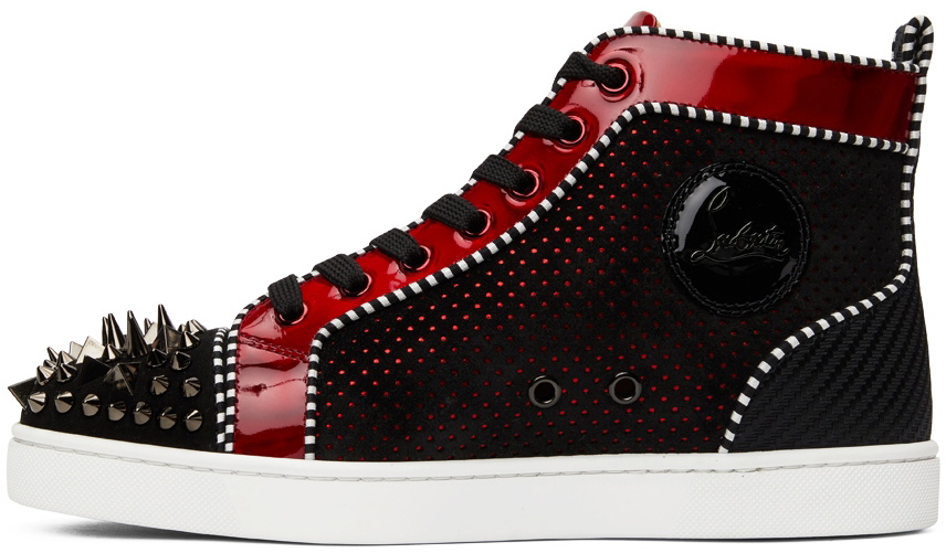 Christian Louboutin Paris Black & Gray Platform Sneakers with Red Pull Tab Super Pedro CL platform sneakers in black - Christian  main image 4