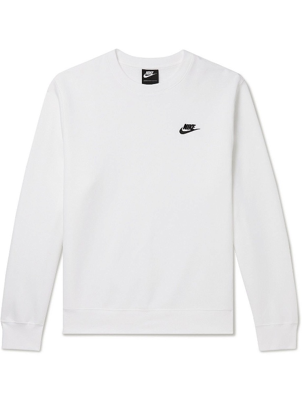 Photo: Nike - NSW Logo-Embroidered Cotton-Blend Jersey Sweatshirt - White