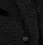 Lardini - Slim-Fit Herringbone-Knit Wool Cardigan - Black