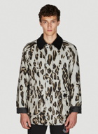 x Barbour Wight Leopard Print Waxed Jacket in White