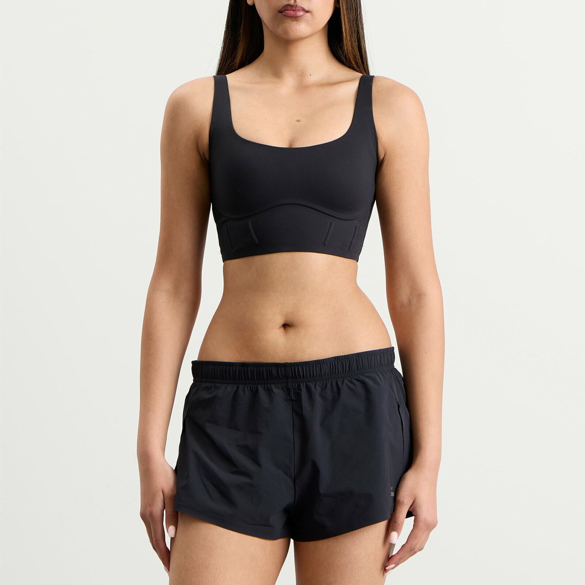 Nike Women's x SKIMS Matte Corset Longline Bra in Obsidian