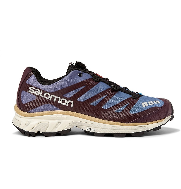 Photo: Salomon - XT-4 Advanced Rubber-Trimmed Coated-Mesh Running Sneakers - Blue