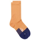 The North Face Men's Never Stop Trail Run Expedition Crew Sock in Papaya/Bold Blue