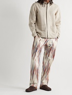 SMR Days - Malibu Straight-Leg Striped Cotton-Voile Jacquard Drawstring Trousers - Neutrals